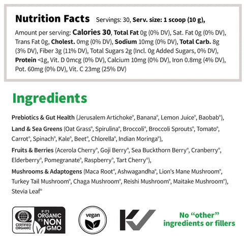 Sprout Living Colorfuel Greens Prebiotic - Slightly Sweet Greens Blend - The Look and Co