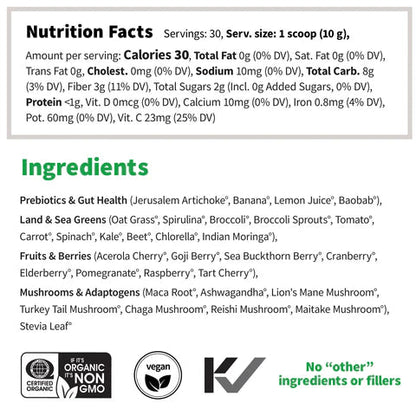 Sprout Living Colorfuel Greens Prebiotic - Slightly Sweet Greens Blend - The Look and Co