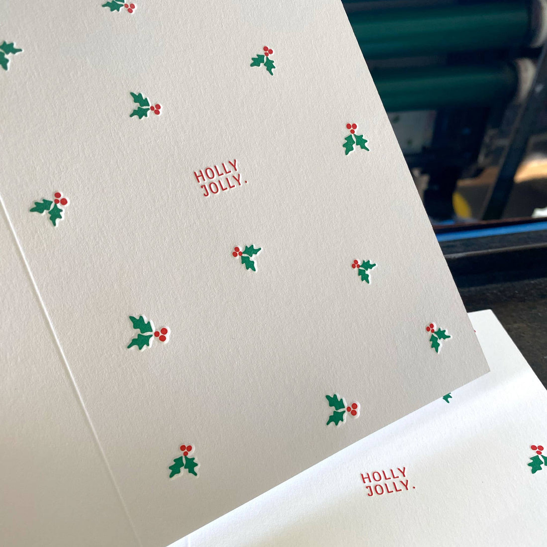 Stack Paper Press - Holly Jolly Letterpress Holiday Card - The Look and Co