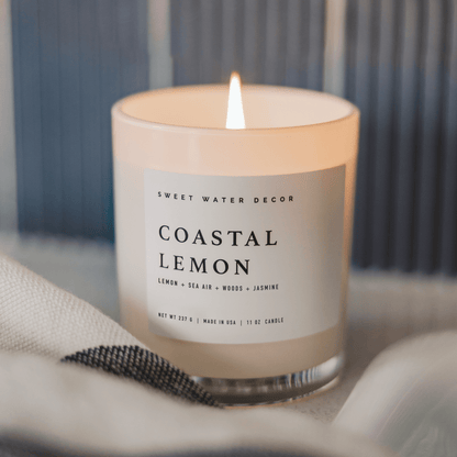 Sweet Water Decor - Coastal Lemon 11 oz Soy Candle - Home Decor &amp; Gifts - The Look and Co