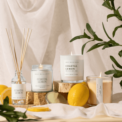 Sweet Water Decor - Coastal Lemon 11 oz Soy Candle - Home Decor &amp; Gifts - The Look and Co
