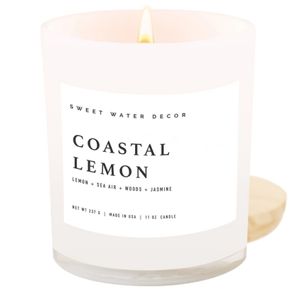 Sweet Water Decor - Coastal Lemon 11 oz Soy Candle - Home Decor &amp; Gifts - The Look and Co