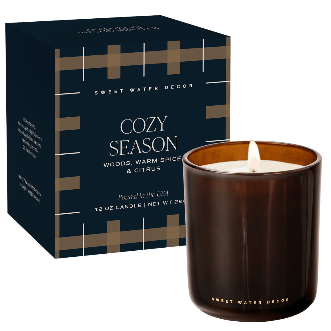 Sweet Water Decor - *NEW* Cozy Season 12 oz Boxed Soy Candle - Fall Decor &amp; Gift - The Look and Co