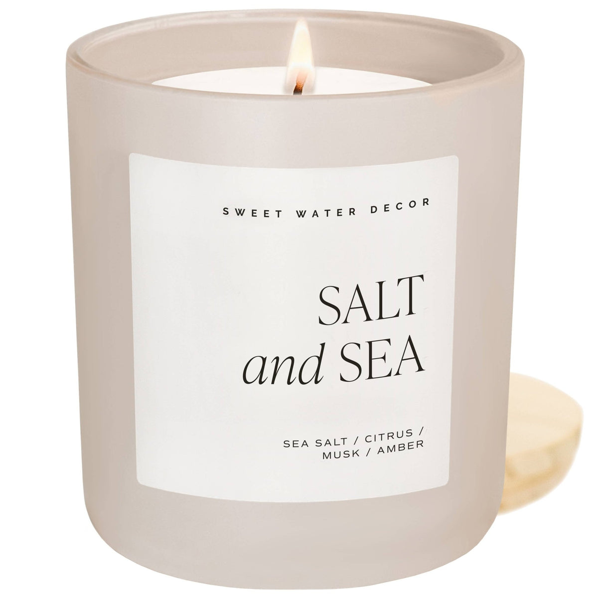 Sweet Water Decor - Salt and Sea 15 oz Soy Candle, Matte Jar - Home Decor - The Look and Co
