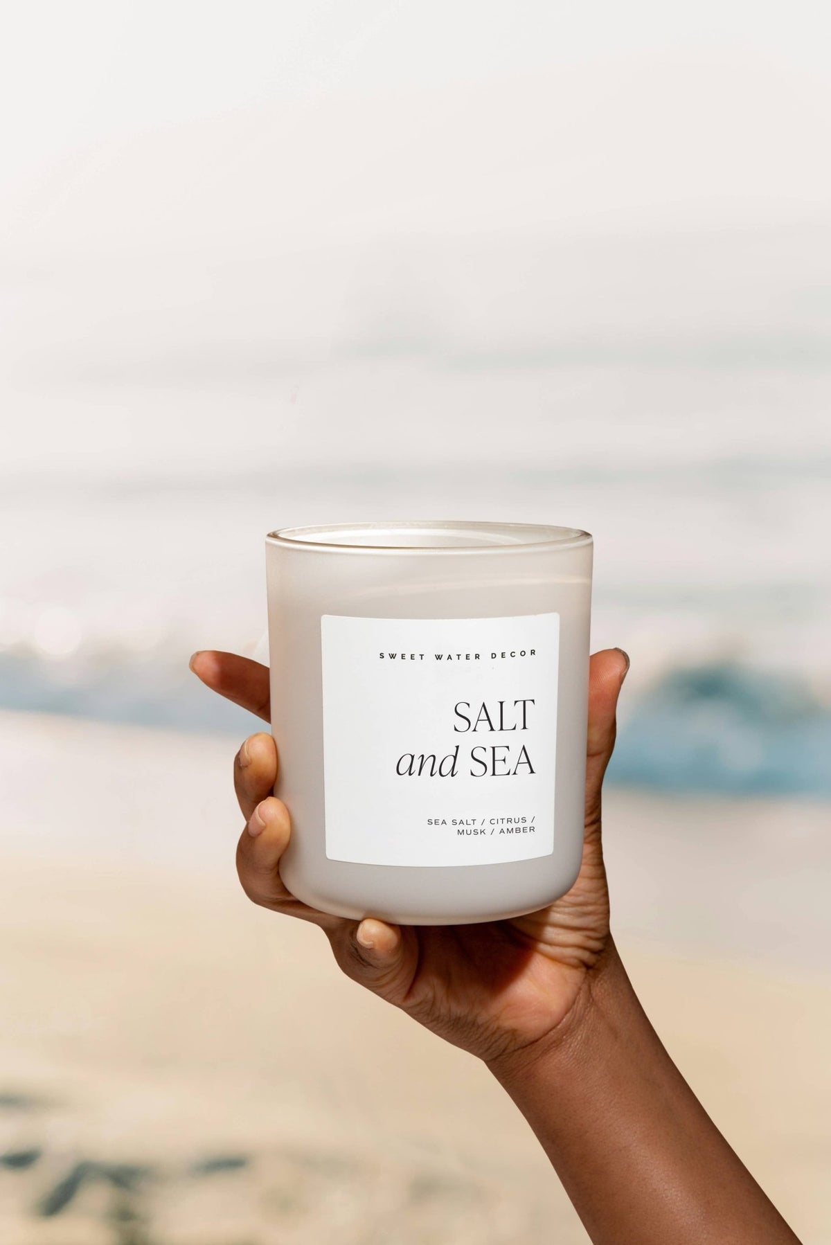 Sweet Water Decor - Salt and Sea 15 oz Soy Candle, Matte Jar - Home Decor - The Look and Co