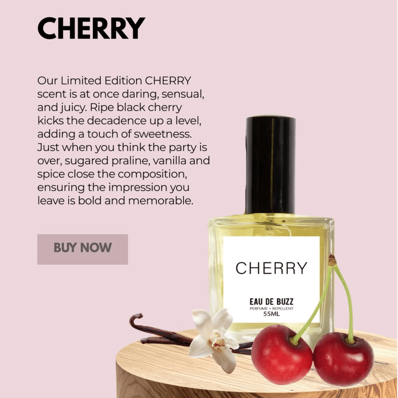 The Buzz CHERRY Eau de Parfum + Bug Defying Repellent - The Look and Co
