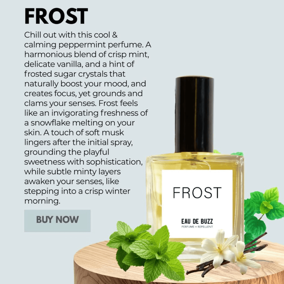 The Buzz Frost / Chill Out ( Unisex) + Mood BOOSTING + Bug Defying Perfume - The Look and Co