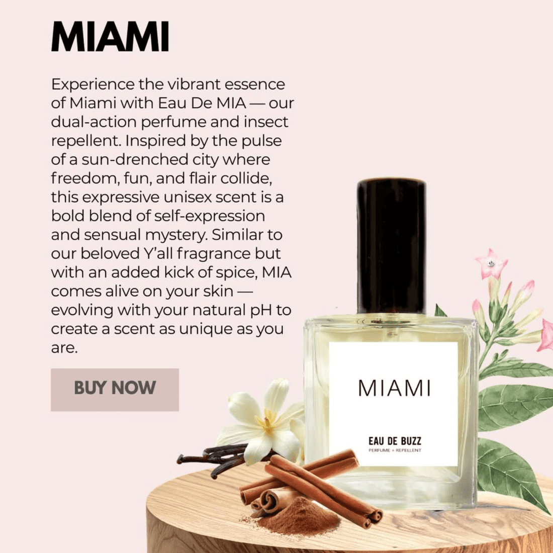 The Buzz MIAMI (UNISEX) Perfume + Bug Defying Repellent - The Look and Co
