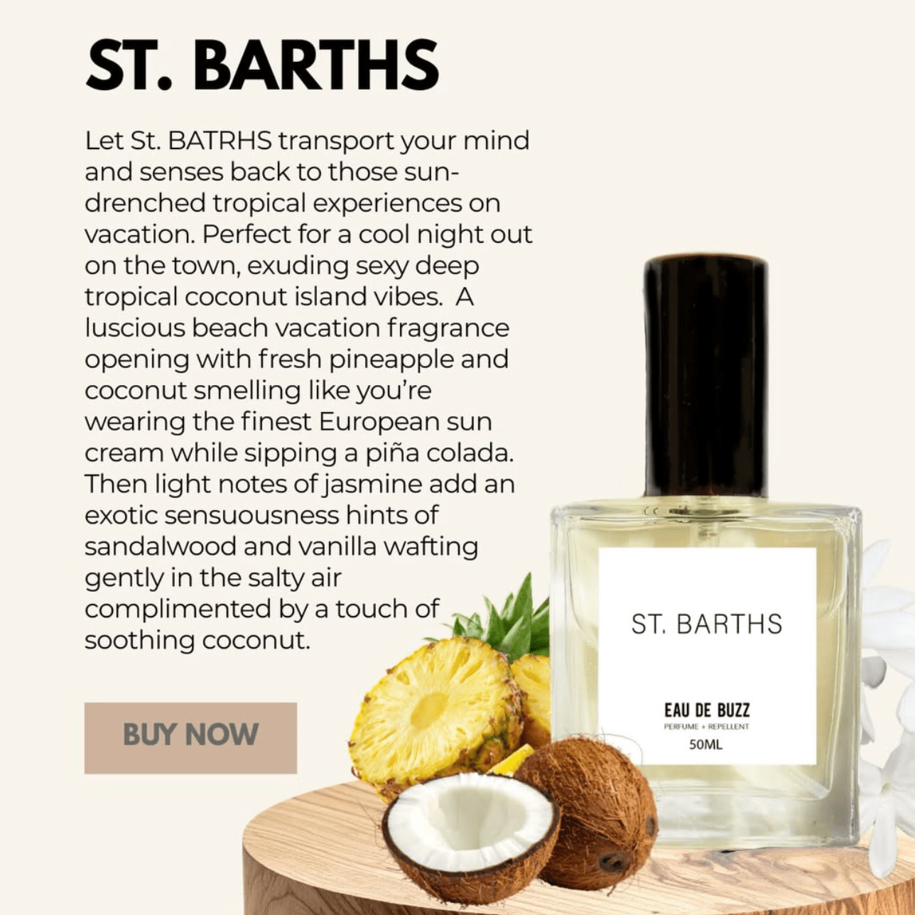 The Buzz ST. BARTHS (UNISEX) Eau De Parfum + Bug Defying Repellent - The Look and Co