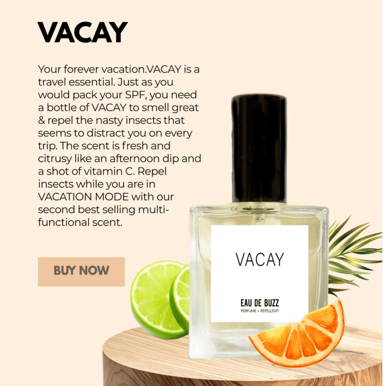 The Buzz Vacay Unisex MUST-HAVE Travel Eau De Parfum + Bug Defying
