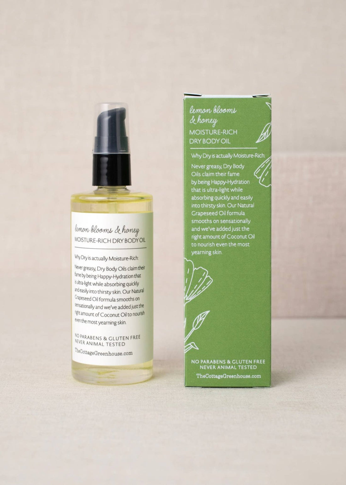 The Cottage Greenhouse - Lemon Blooms &amp; Honey Dry Body Oil - The Look and Co