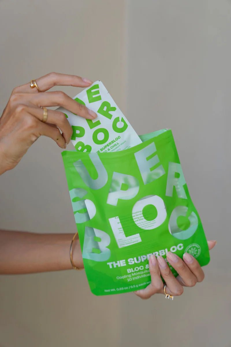 The Superbloc Bloc &amp; Chill Mosquito Repellent Wipes - The Look and Co