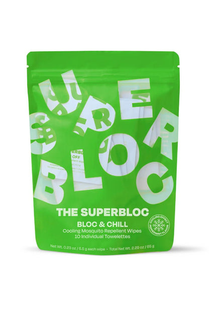 The Superbloc Bloc &amp; Chill Mosquito Repellent Wipes - The Look and Co