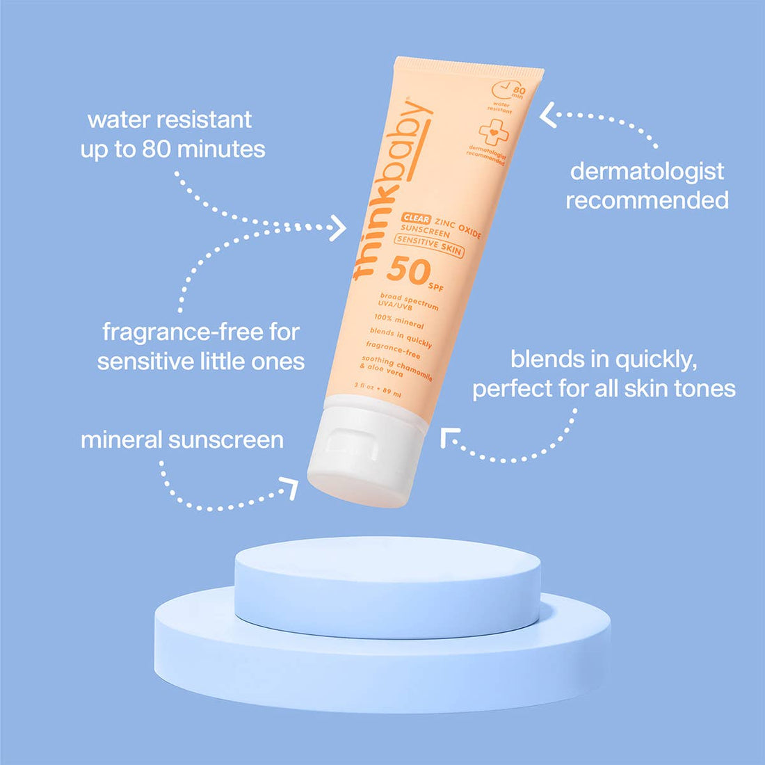 Think - Baby Clear Zinc Sunscreen Sensitive Skin SPF 50 3 oz - The Look and Co