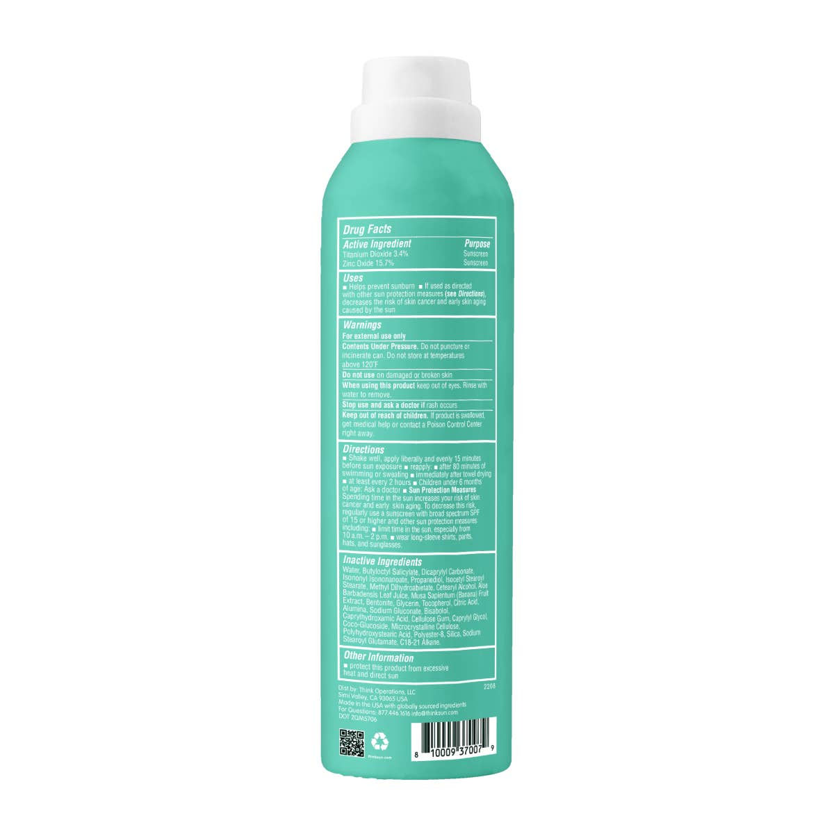 Think - Kids SPF 50 All Sheer Mineral Sunscreen Spray - The Look and Co