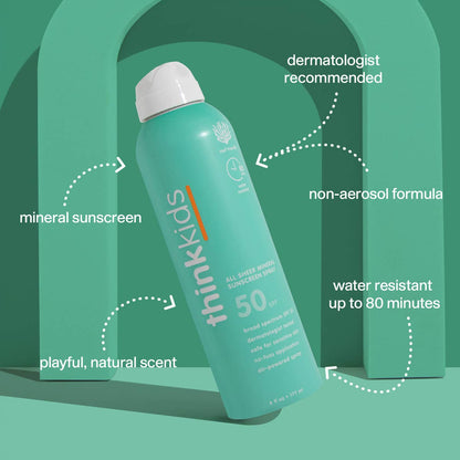 Think - Kids SPF 50 All Sheer Mineral Sunscreen Spray - The Look and Co