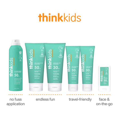 Think - Think Kids SPF 30 Clear Zinc Sunscreen 6 oz, EWG 1 - The Look and Co