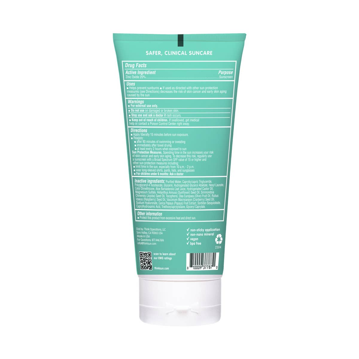 Think - Think Kids SPF 30 Clear Zinc Sunscreen 6 oz, EWG 1 - The Look and Co