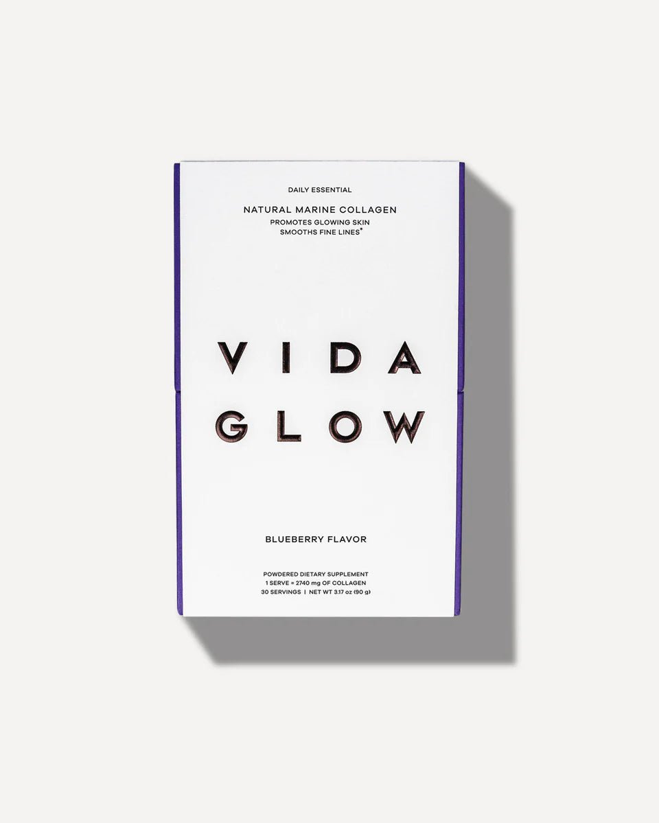Vida Glow Natural Marine Collagen Sachets – Blueberry - The Look and Co