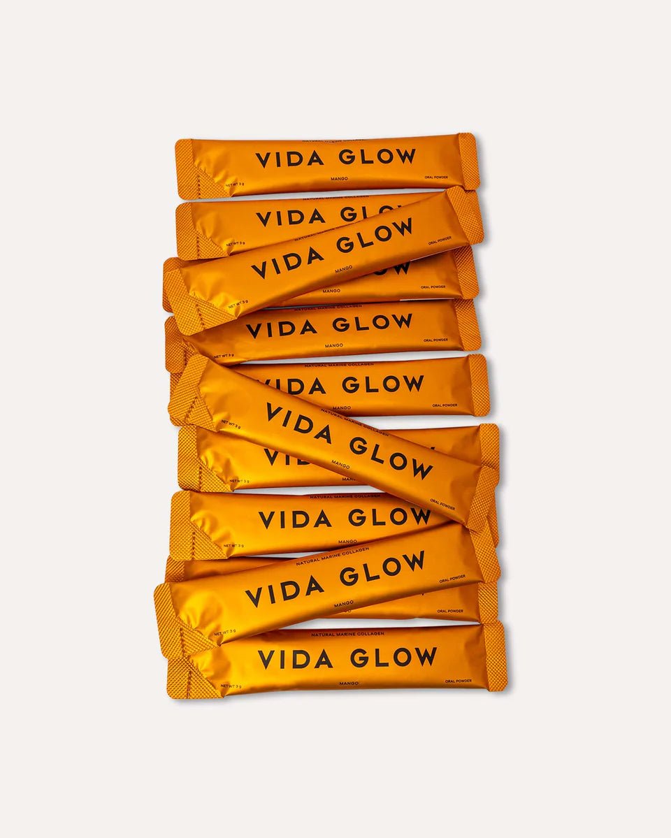 Vida Glow Natural Marine Collagen Sachets – Mango - The Look and Co