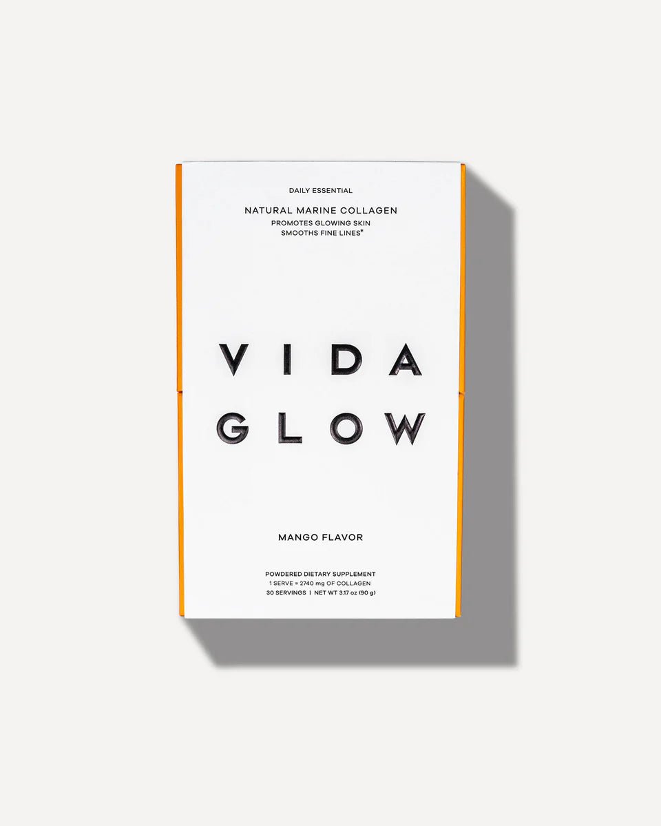 Vida Glow Natural Marine Collagen Sachets – Mango - The Look and Co
