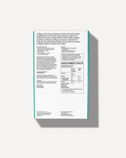 Vida Glow Natural Marine Collagen Sachets – Original - The Look and Co