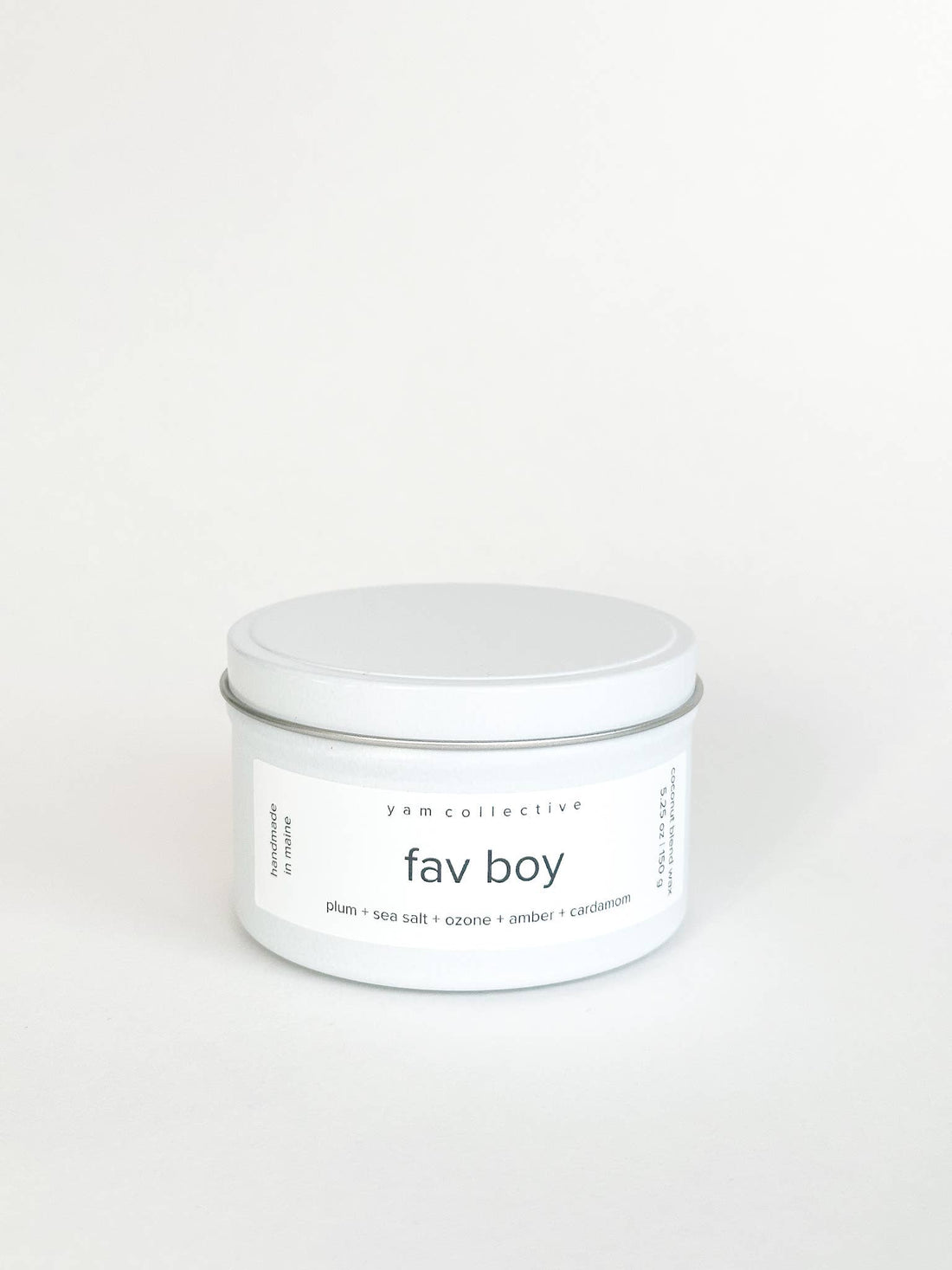yam collective - Fav Boy - 5 oz Plum + Salty Air Cream Tin Candle - The Look and Co