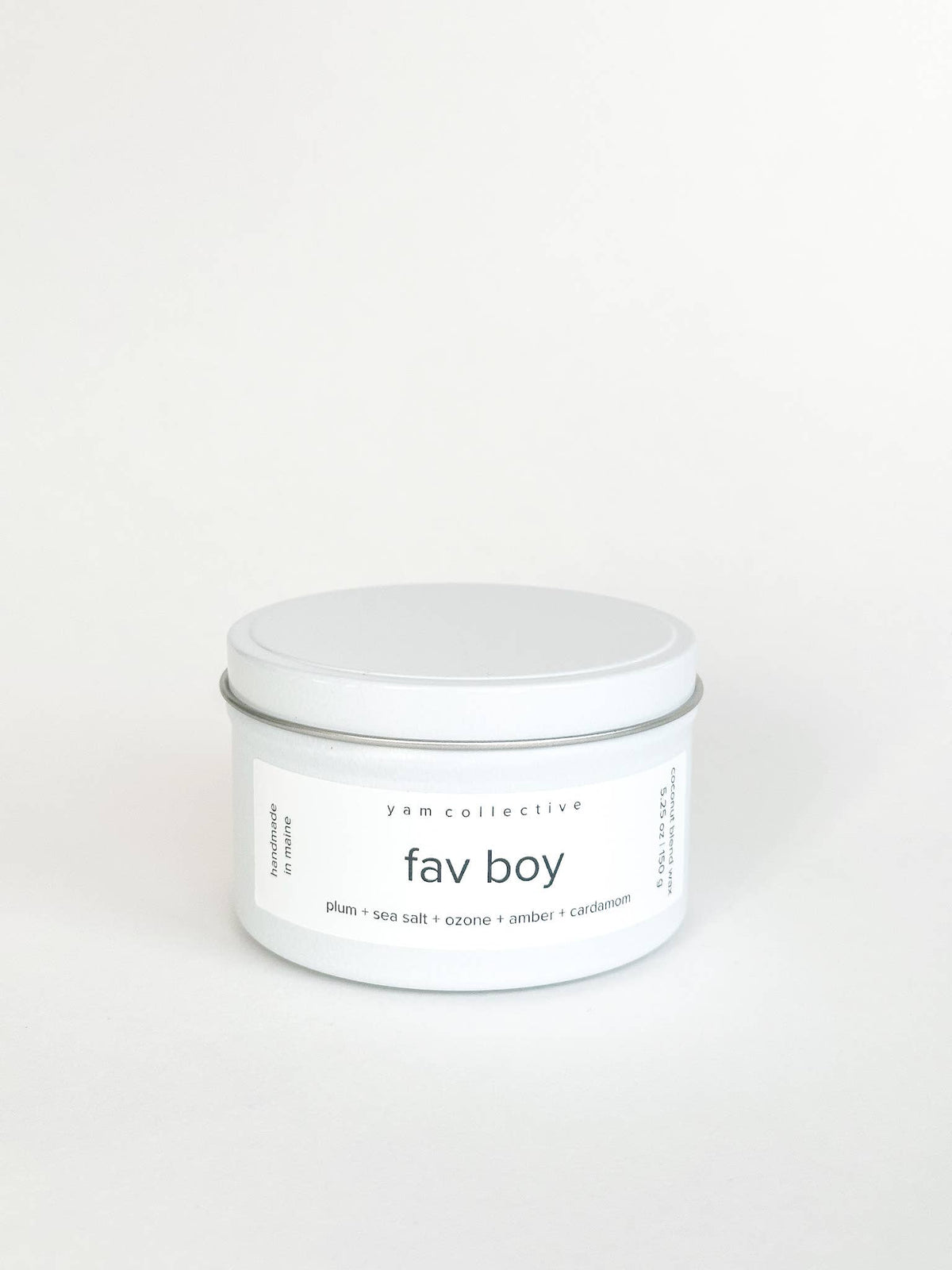 yam collective - Fav Boy - 5 oz Plum + Salty Air Cream Tin Candle - The Look and Co