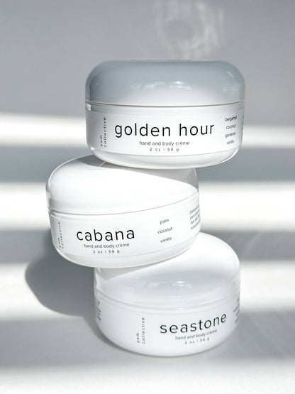 yam collective - Hand + body creme: seastone / plum, marine minerals, cypress - The Look and Co