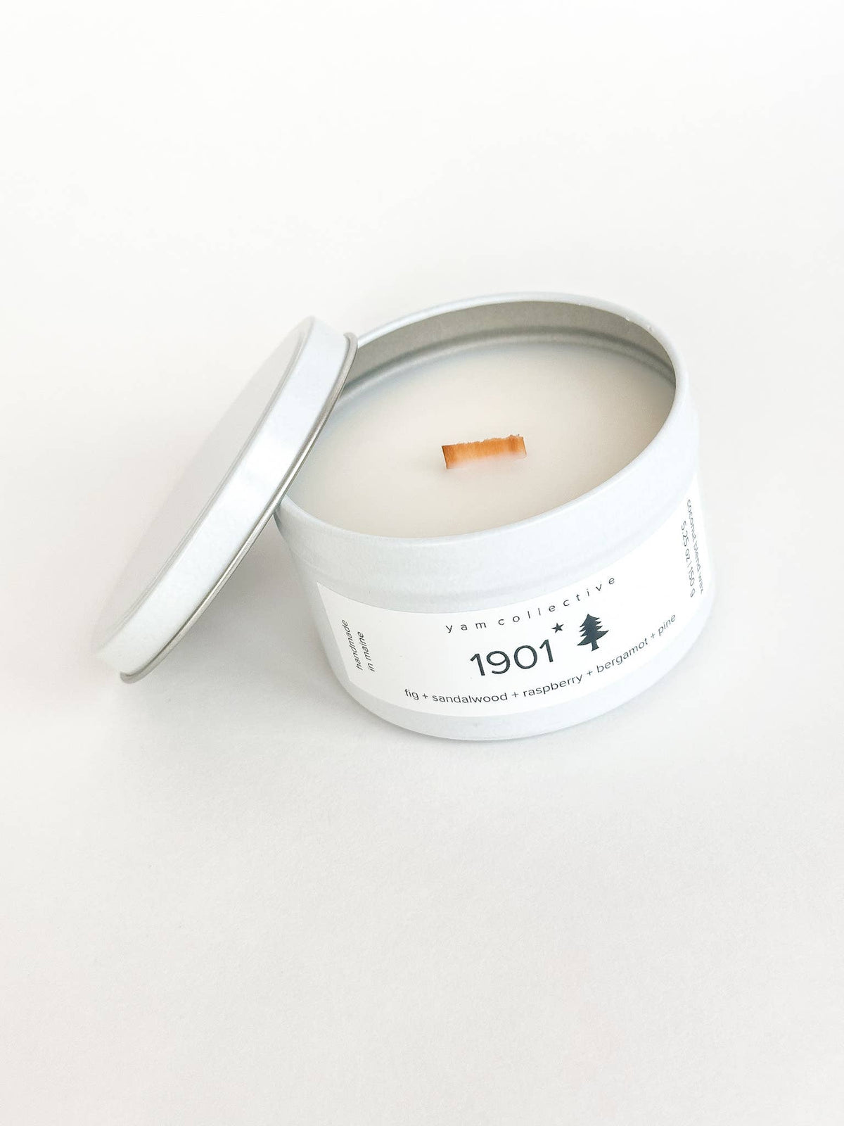 yam collective - Northern Timber - 5 oz Palo Santo + Birch Cream Tin Candle - The Look and Co