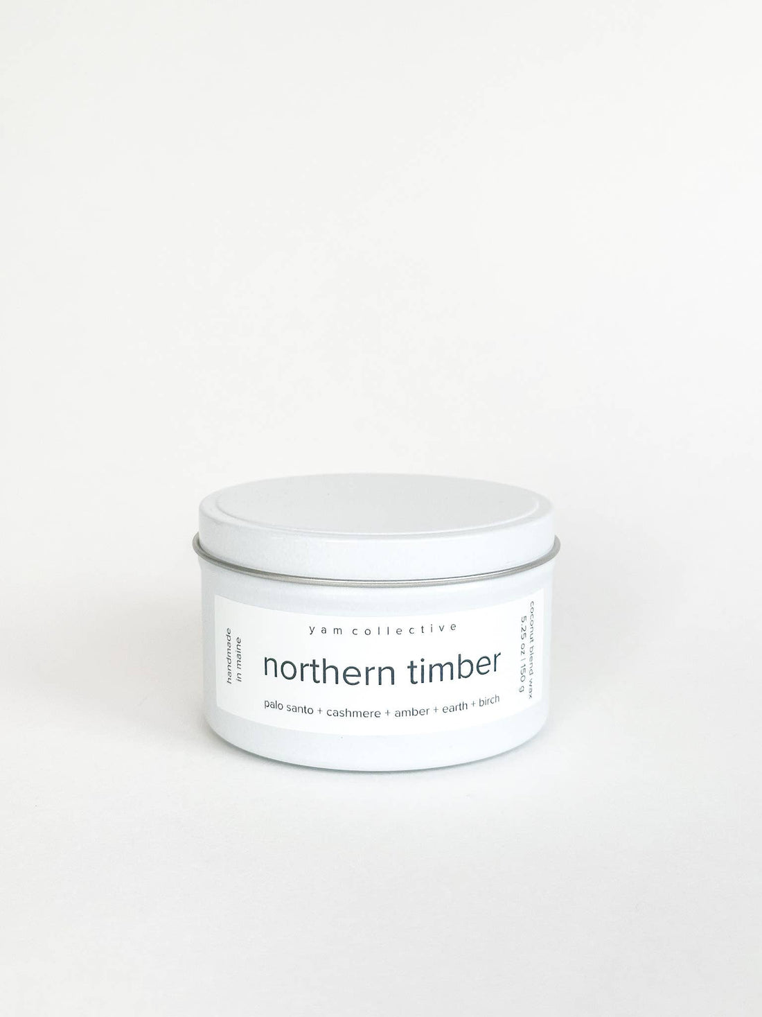 yam collective - Northern Timber - 5 oz Palo Santo + Birch Cream Tin Candle - The Look and Co