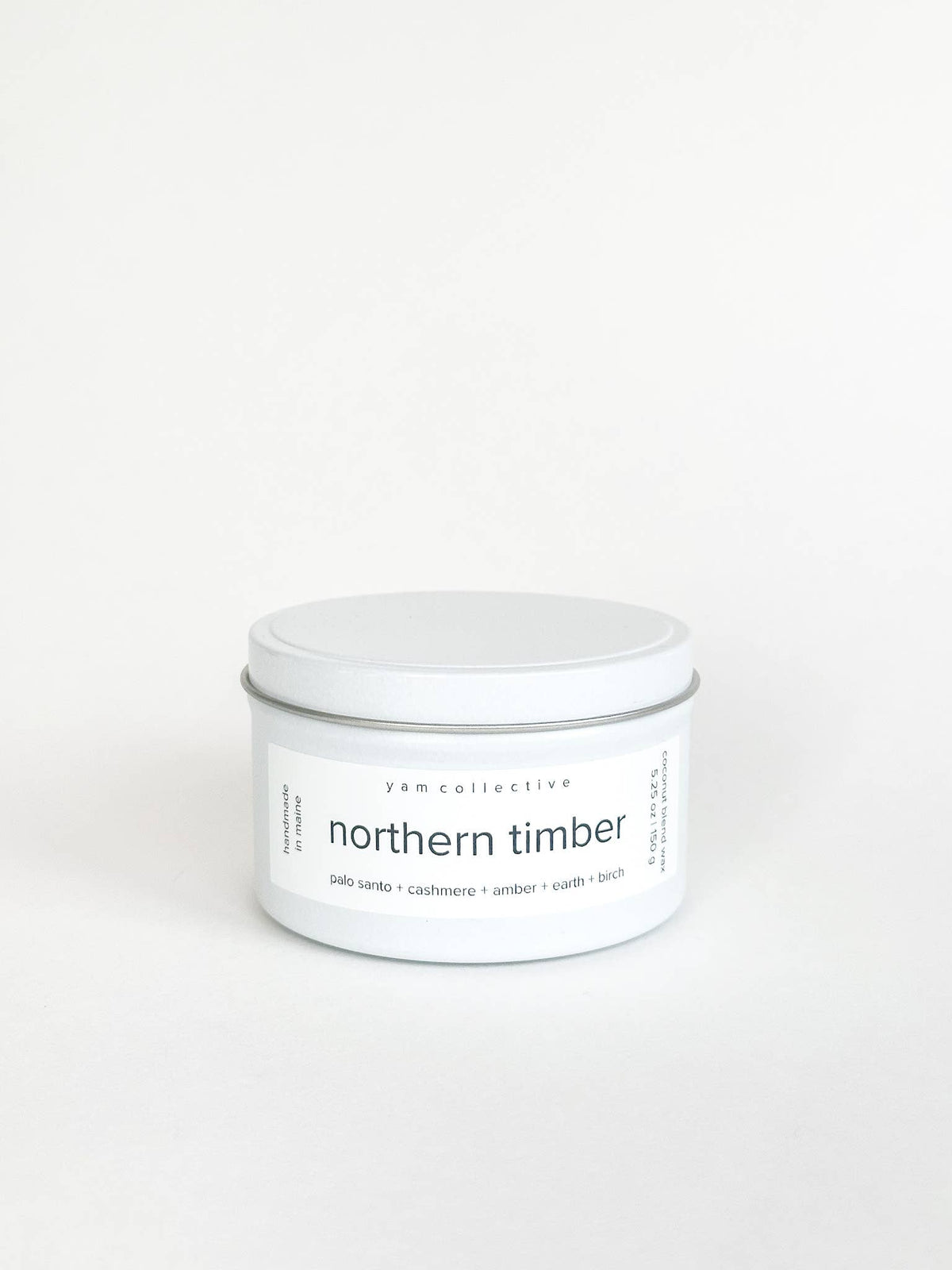yam collective - Northern Timber - 5 oz Palo Santo + Birch Cream Tin Candle - The Look and Co