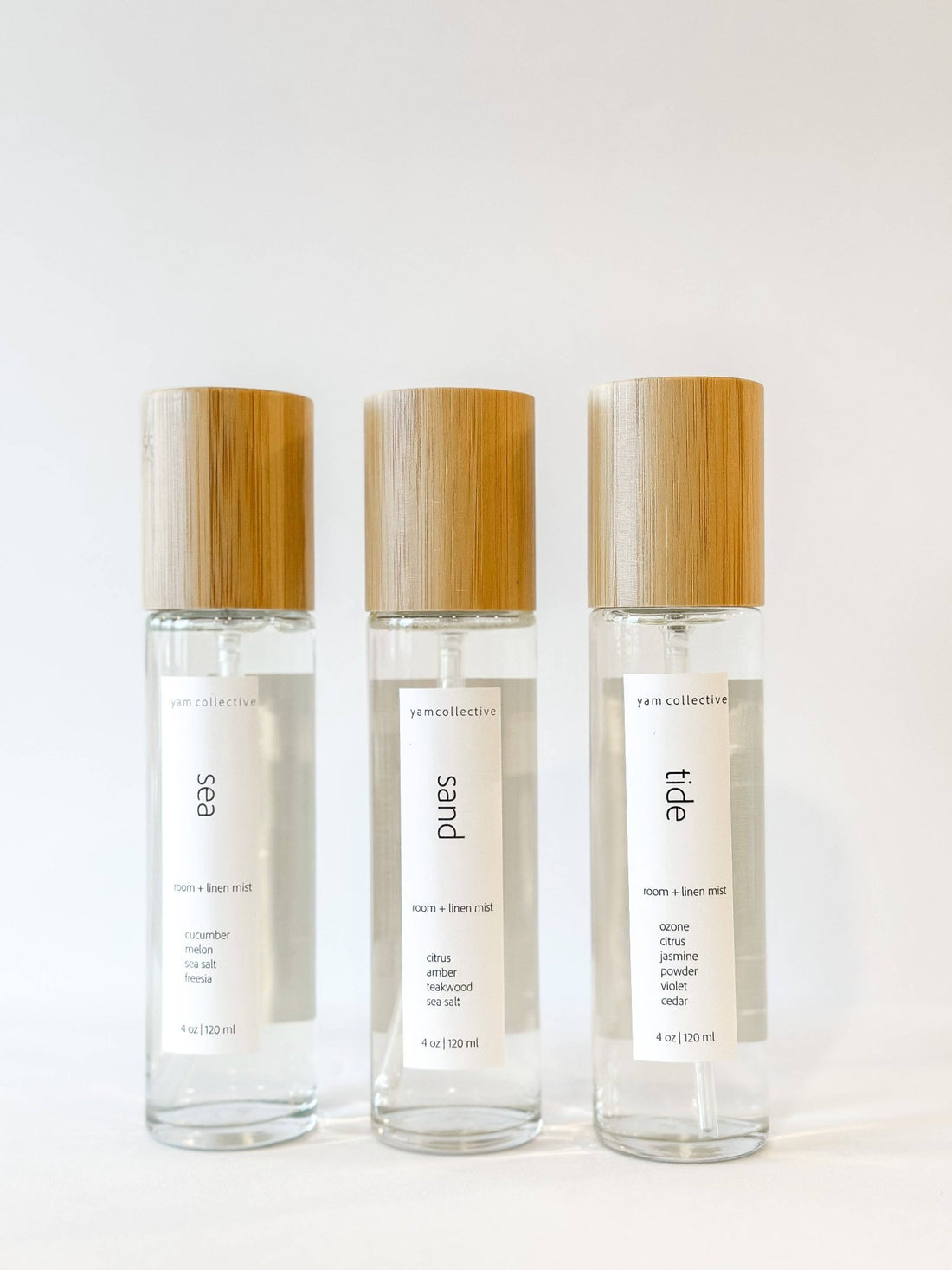 yam collective - Sand - 4 oz Citrus + Teakwood Room &amp; Linen Mist - The Look and Co