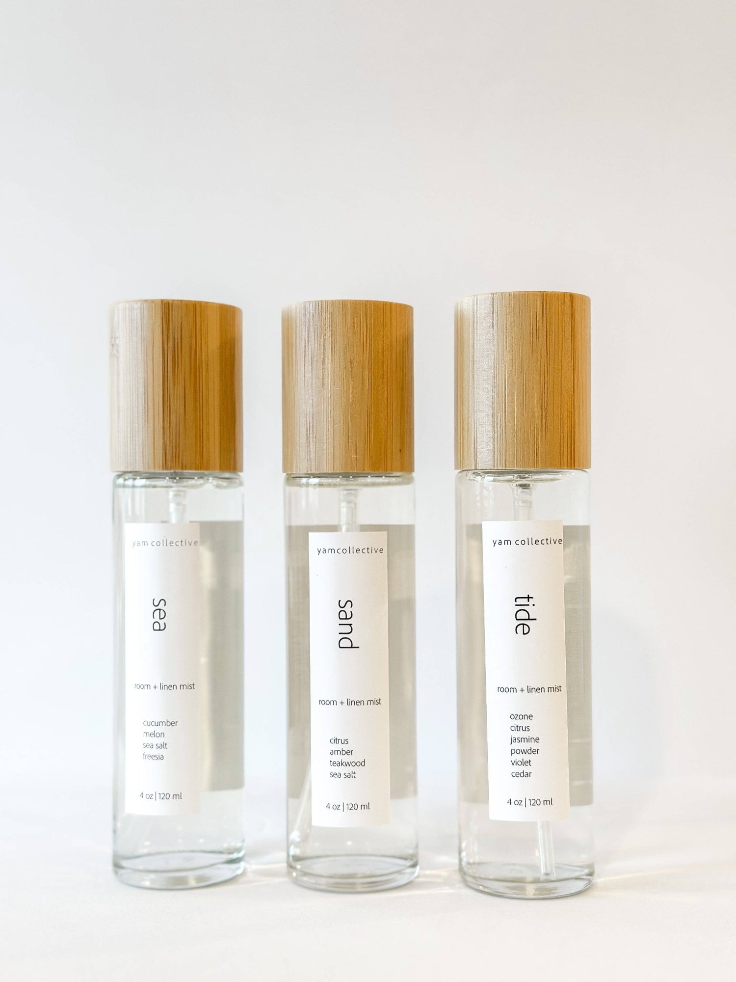 yam collective - Sand - 4 oz Citrus + Teakwood Room &amp; Linen Mist - The Look and Co