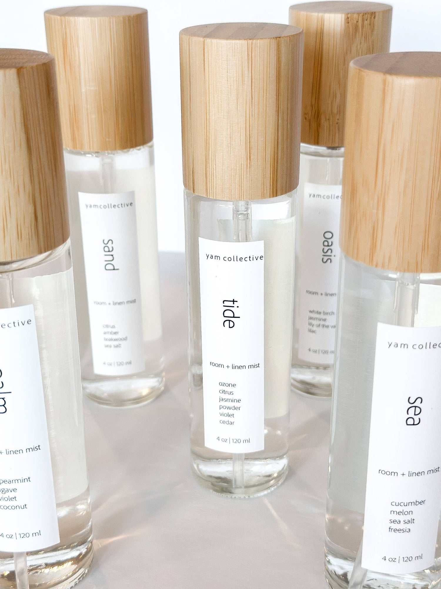 yam collective - Sand - 4 oz Citrus + Teakwood Room &amp; Linen Mist - The Look and Co