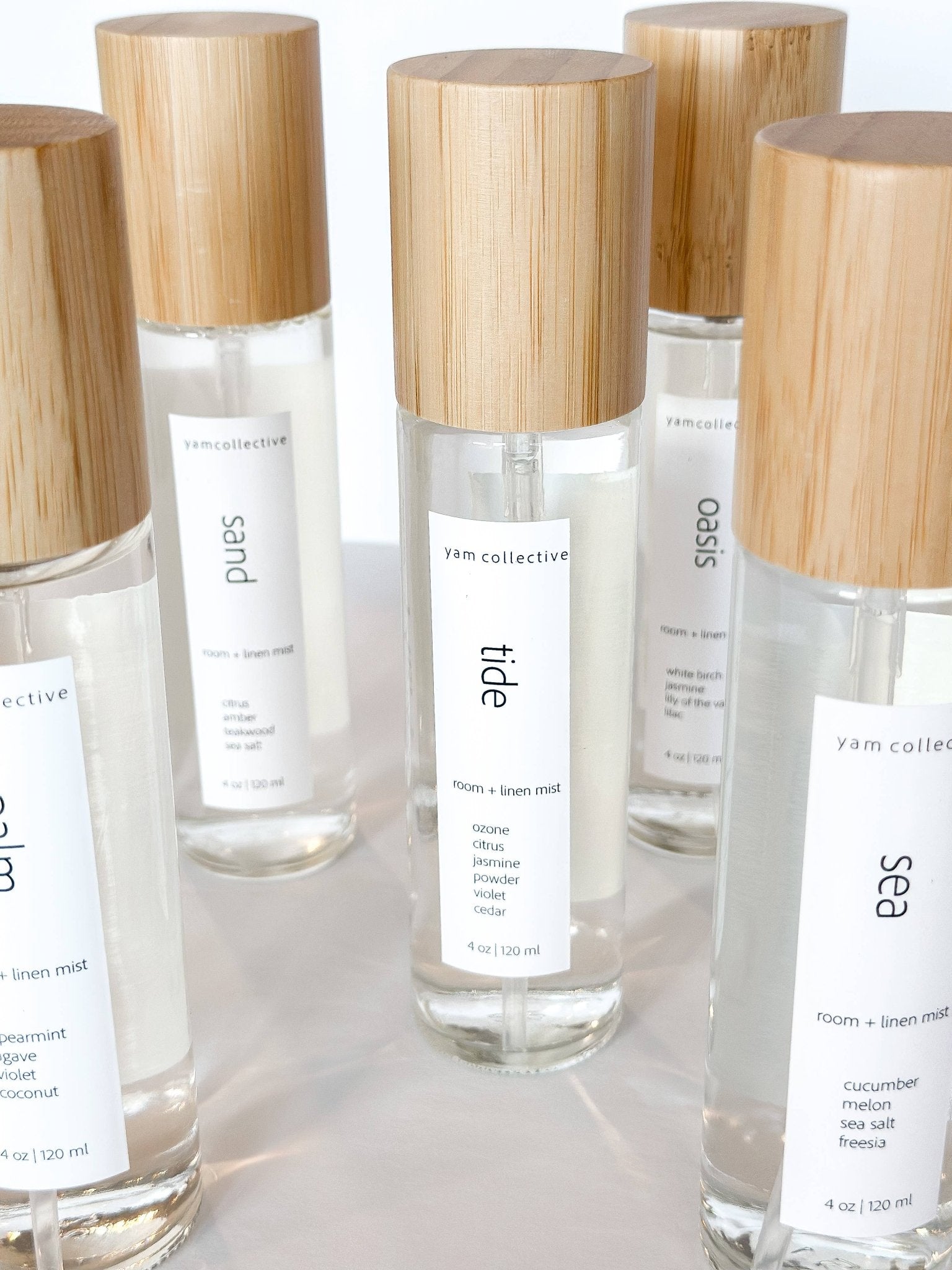 yam collective - Sand - 4 oz Citrus + Teakwood Room &amp; Linen Mist - The Look and Co