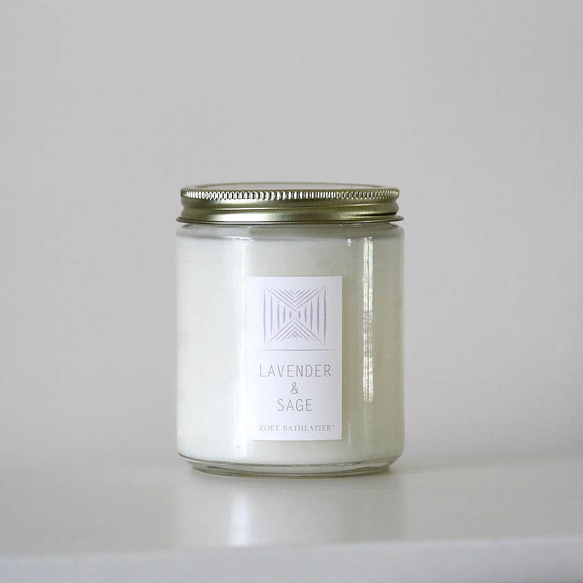 Zoet Bathlatier - 4 oz White Label Rustic Candle - The Look and Co