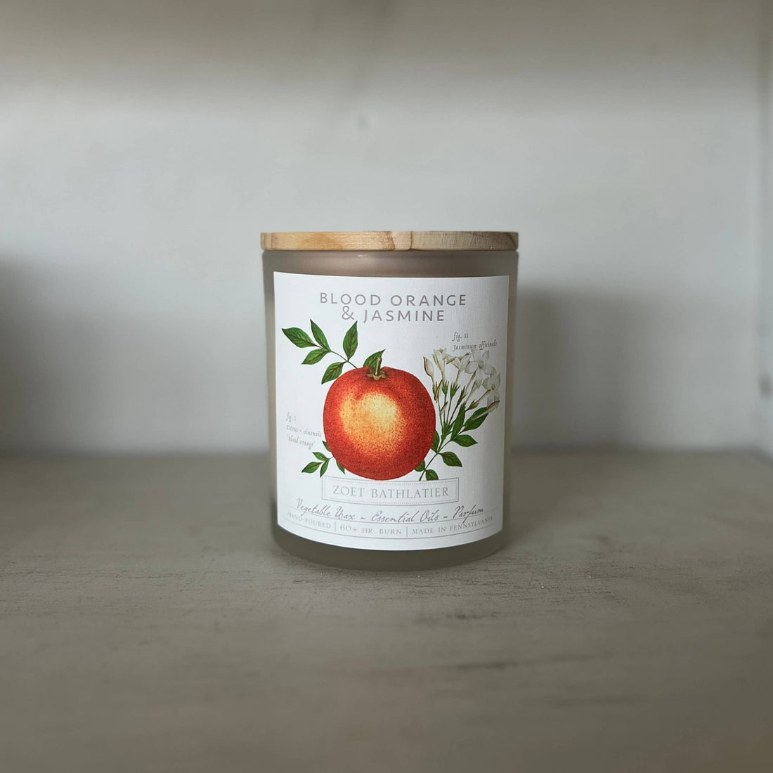 Zoet Bathlatier - Blood Orange &amp; Jasmine / Botanical Candle Collection - The Look and Co