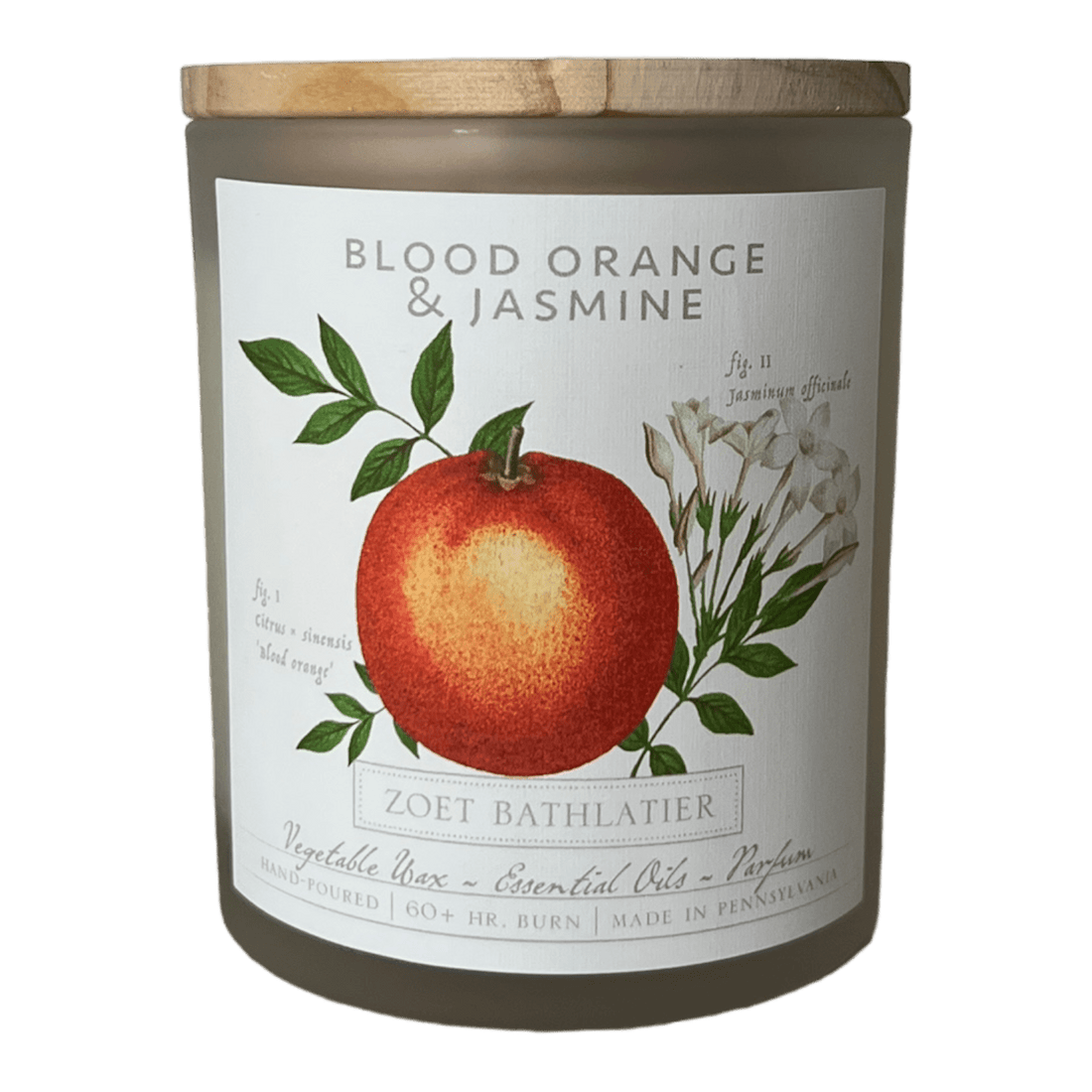 Zoet Bathlatier - Blood Orange &amp; Jasmine / Botanical Candle Collection - The Look and Co