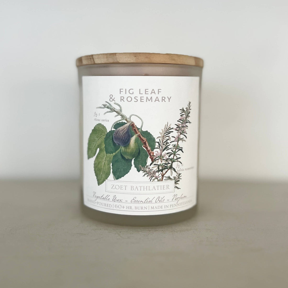 Zoet Bathlatier - Fig Leaf &amp; Roesmary / Botanical Candle Collection - The Look and Co