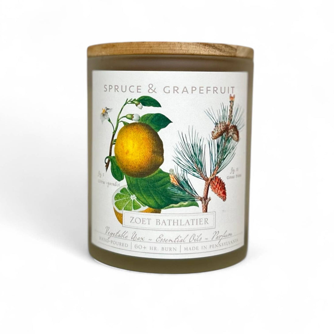 Zoet Bathlatier - Spruce &amp; Grapefruit / Botanical Candle Collection - The Look and Co