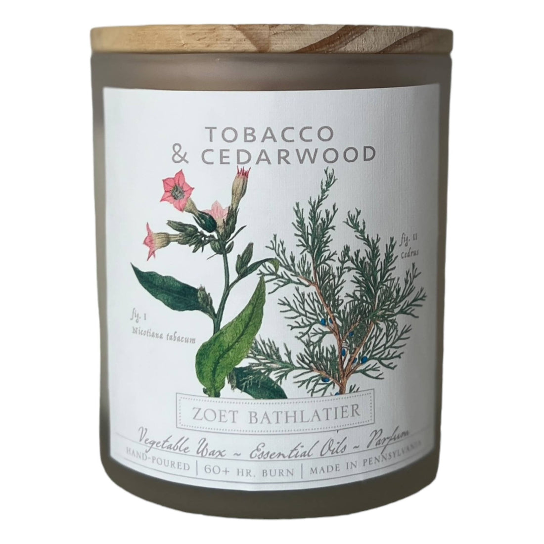 Zoet Bathlatier - Tobacco &amp; Cedarwood / Botanical Candle Collection - The Look and Co